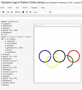 Olympics Logo in Python (Turtle Library) | Python Coding