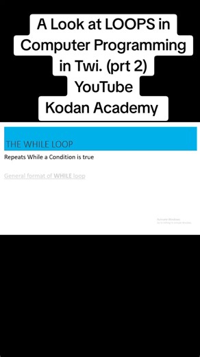 This lesson is a continuation of Loops in computer programming.. We take a look at the while loop and how it works in computer programming. This is perfect for students, beginners, or anyone new to coding. Let’s make programming fun and clear together Drop your questions in the comments! Don't forget to Like, Share, and Subscribe for more coding lessons made simple! #Loops #ProgrammingForBeginners #LearnToCode#ProgrammingBasics #Learn #LearnToCode #Arrays #Loops #whileloop#learnontiktok #program