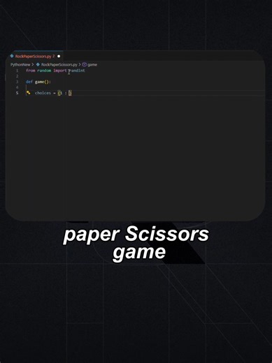 Rock Paper Scissors game in simple steps. #rockpaperscissors #pythonprogramming #python