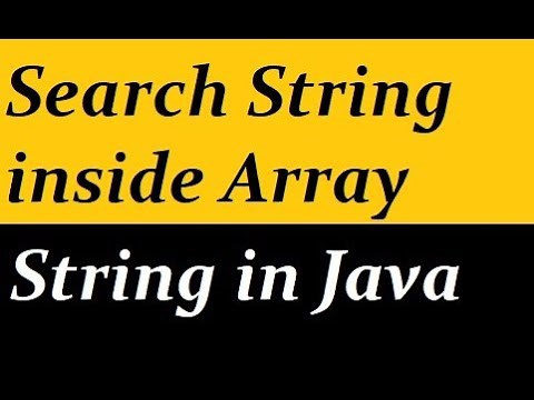 Search String in Array of Strings Java