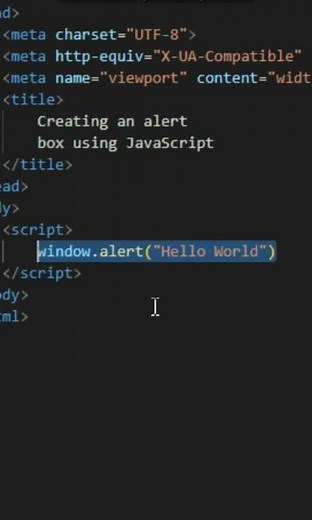 Creating an alert box using JavaScript