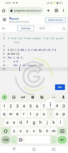 Find a Prime Number in given list using Python #python #pythonprogramming #primenumber