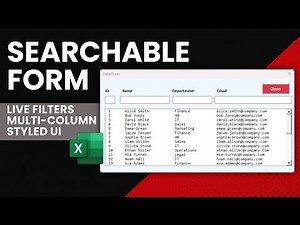 Build a Searchable Excel UserForm with VBA | Real-Time Filter Tutorial