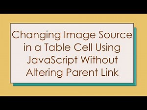 Changing Image Source in a Table Cell Using JavaScript Without Altering Parent Link