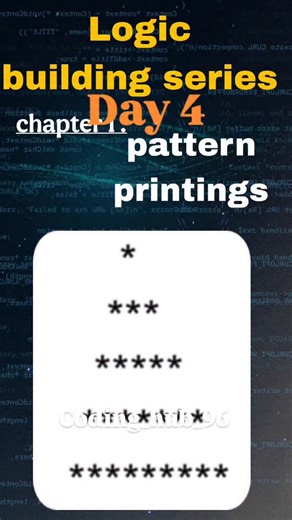 kirankumar on Instagram: "Day 4: Pyramid Pattern 🔺 Today we learned how spaces and stars work together to form a pyramid in Python. Logic building step by step 🚀 #Day4 #PyramidPattern #PythonPatterns #LogicBuilding"