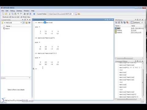 Matlab Tutorial - Multiplying Matrices