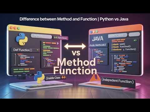⚔️ Difference Between Method and Function | Python vs Java Explained | Interview definition.