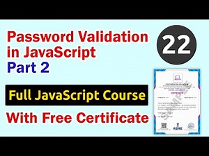 Password Validation in JavaScript Part 2