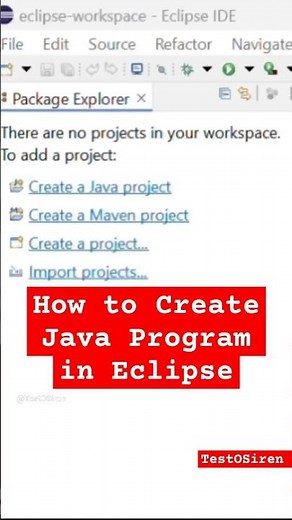 How to Create First Java Program in Eclipse #java #eclipse2024 #selenium #testosiren