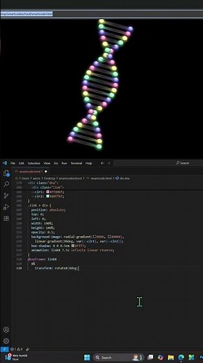 3D DNA Helix Animation Using HTML & CSS | Creative CSS Animation Tutorial #coding #htmlcss