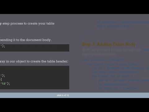How to Create a Dynamic Table Using JavaScript Objects