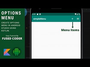 How To Create Options Menu In Android Studio Using Kotlin For Beginners | Easy Way To Create Menu.