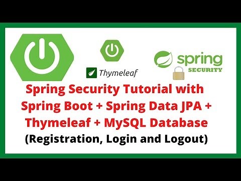 Spring Security Tutorial - Registration, Login, and Logout