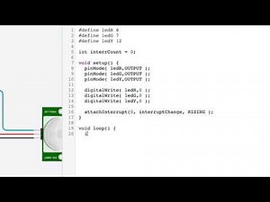 Tinkercad arduino interrupt and pir sensor