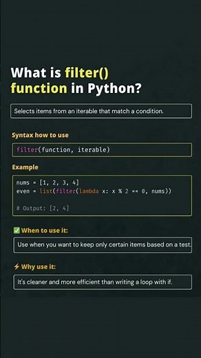 Python filter() Function Explained with Example | Beginner Friendly #python #coding #viral #sql