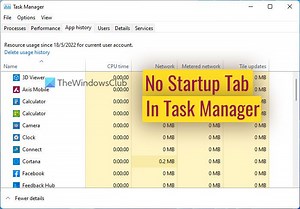Startup tab missing from Task Manager in Windows 11/10