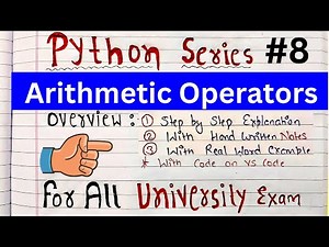 Arithmetic Operators in Python | Python tutorial | code hacker