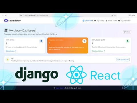 Library Management System using Django with React JS | Part 18 | Student Dashboard