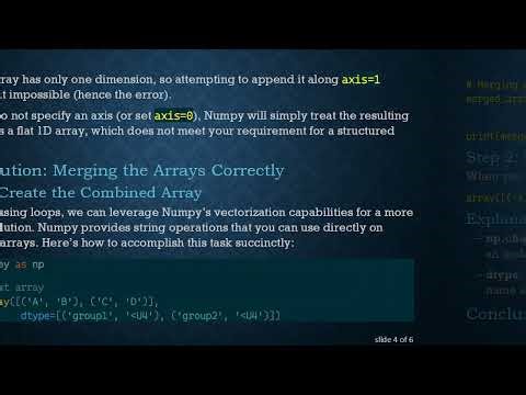 How to Efficiently Merge Arrays in Python using Numpy