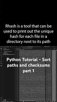 Python tutorial - make script to sort checksums and paths by path (part 1) #coding #python