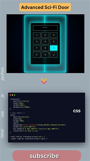 Build a Futuristic Sci-Fi Door Unlock System 🔐🔥 | HTML CSS JavaScript #coding #webdev #javascript