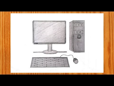 How to Draw Desktop Computer | Step by Step Easy. 🖥 Computer Drawing for Beginners