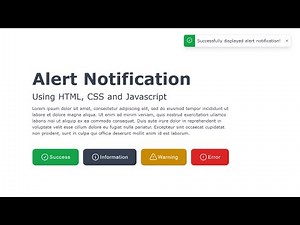Alert Notification using HTML, CSS and Javascript