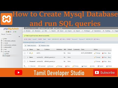 Xampp Create Mysql Database and Run SQL Query