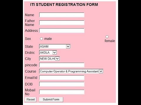 How to create student registration form in JavaScript