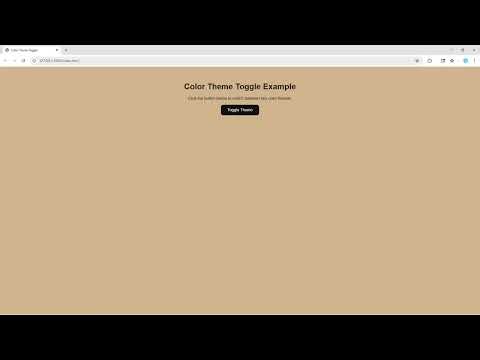 HTML, CSS, Javascript Color Theme Toggle Tutorial 2026