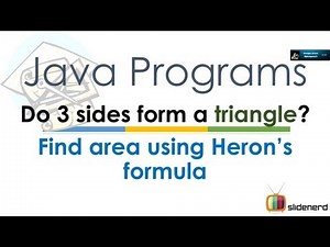 30 Java Program Do 3 sides make a Triangle |