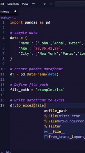 I Create Excel file in 5sec using Python || python excel || python pandas || python to excel #python