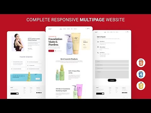 How To Create a Responsive Multiple Pages Website using HTML CSS & JavaScript Step By Step Tutorial