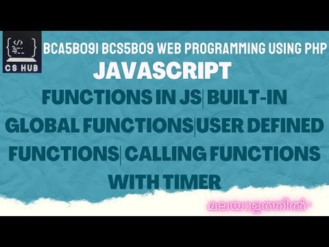 Functions in JS| Built-in Global Functions|User Defined Functions| Calling Functions with Timer