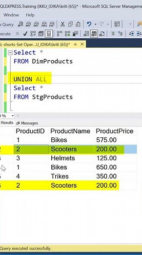 SQL Tips | Table Data Comparisons | Set Operators #sqltips