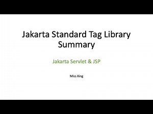 Jakarta Standard Tag Library (JSTL) Summary