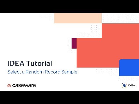 Select Random Record Sample | IDEA 12 Tutorial (EN)