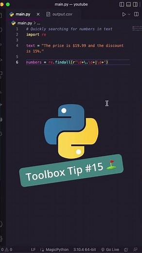 Mastering Python REGEX: Learn how to use findall() for Numbers we RE #techeducation #python101