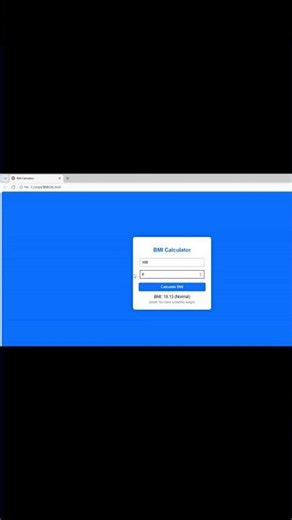 BMI (Body Mass Indec)Calculator using HTML CSS and jscript