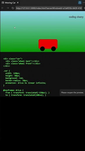 Moving Car Animation Using CSS & JavaScript | Beginner Project 🚗