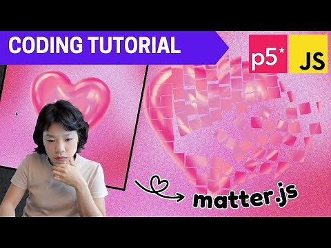 p5.js Coding Tutorial | A Shattered Heart 💔 (with matter.js)