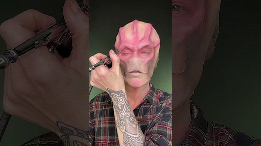 Resident Alien cosplay recreated with detailed makeup techniques