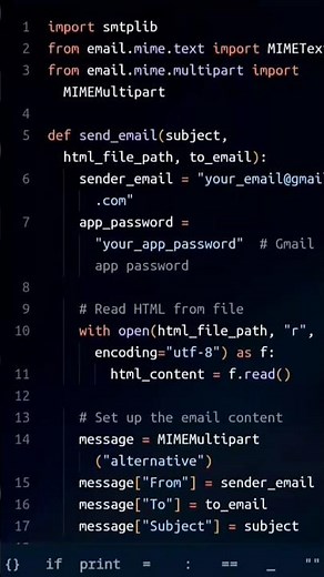 Send Beautiful HTML Emails Using Python SMTP (No Third-Party Tools!)