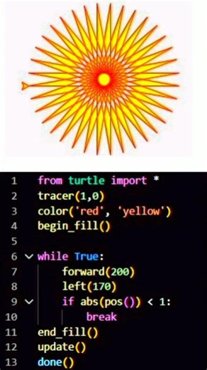 Can Python Draw a Flower? 😍 | Turtle Graphics Tutorial #python #shorts #pythonturtle