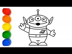 ALIEN from Toy story easy drawing for kids and toddlers