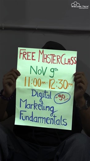 👋Want a career in digital marketing? 🤝Join WsCube's FREE Masterclass in Jodhpur on Nov 9, led by top industry experts! Key Highlights: ✅Digital Marketing Basics ✅Marketing Automation ✅Sales Acceleration ✅Data-Driven Decisions ✅Interactive QnA ✅Interview tips and insights into industry trends. 👉Don't miss out! 🔥Register now! | WsCube Tech