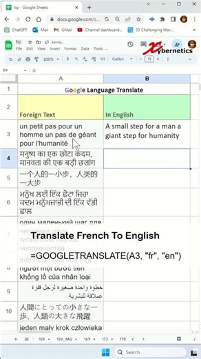 How do I translate text in Google Sheets? - Excel Tips and Tricks #shorts