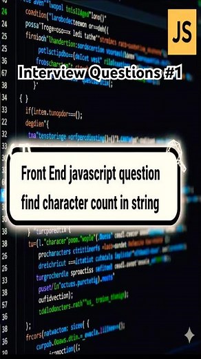 #1 🎯 Most Asked Frontend Interview Question – Count Characters in a String. #shorts #javascript