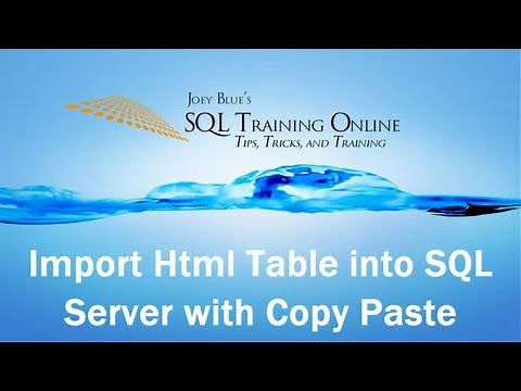 Import HTML Table Data To SQL Server with Copy Paste - Quick Tips Ep45