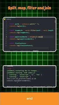 React & JS 8/100: Split, Map, Filter and Join in JavaScript!🔥🔥 #split #map #filter #join